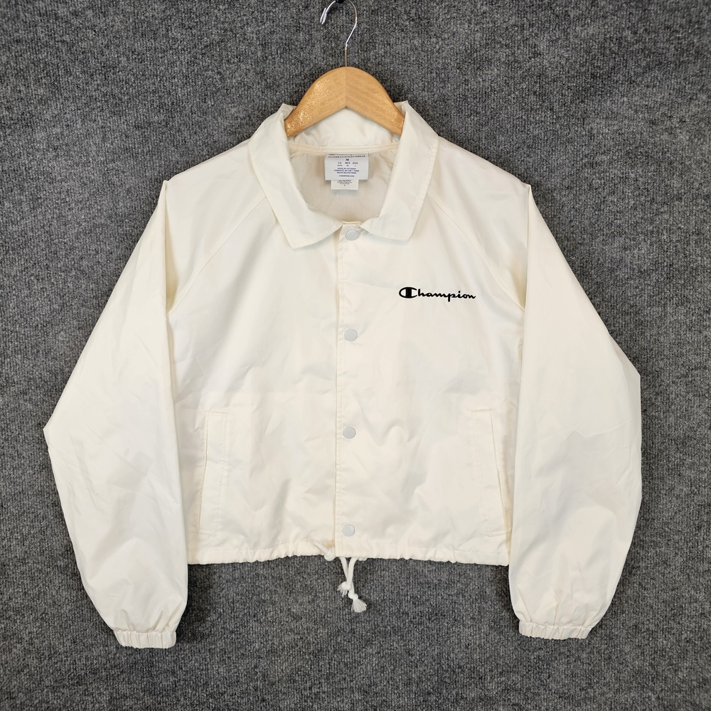 Woman's Champion Cropped, White/Off White Windbreaker Size: Medium